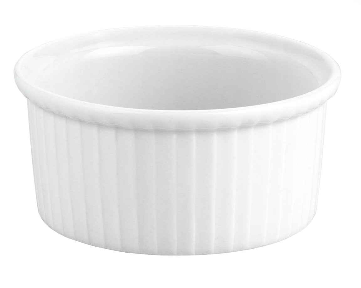 Pillivuyt Porcelain 4-Cup, 5-3/4-Inch Deep Classic Pleated Souffle Dish