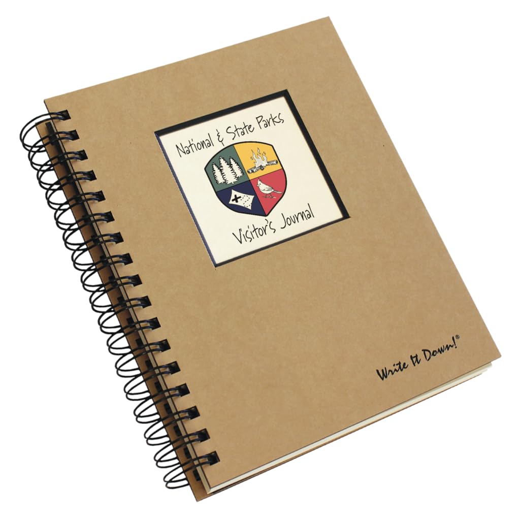 Write it Down series by Journals Unlimited, Guided Journal, National & State Parks Visitor's Journal, Full-size 7.5"x 9", Kraft Hard Cover, Made in USA