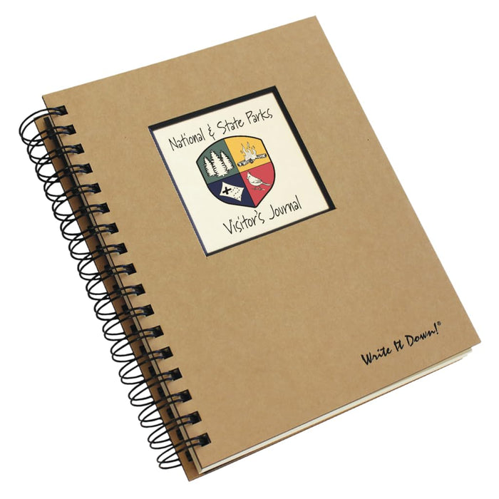 Write it Down series by Journals Unlimited, Guided Journal, National & State Parks Visitor's Journal, Full-size 7.5"x 9", Kraft Hard Cover, Made in USA