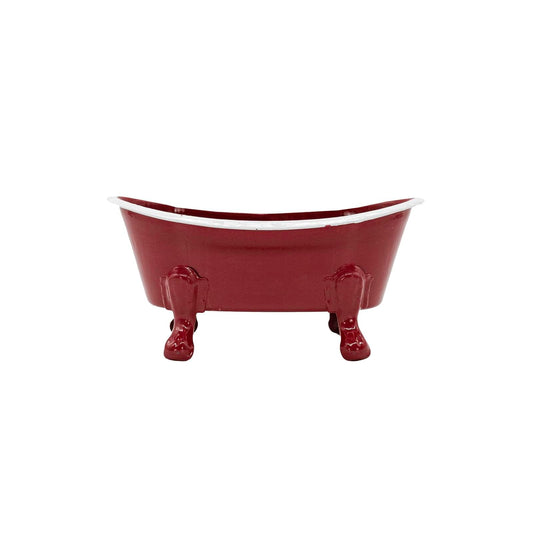 Foreside Home and Garden Soap Dish, Red & White