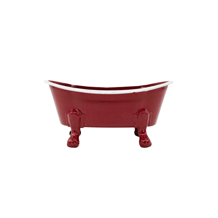Foreside Home and Garden Soap Dish, Red & White