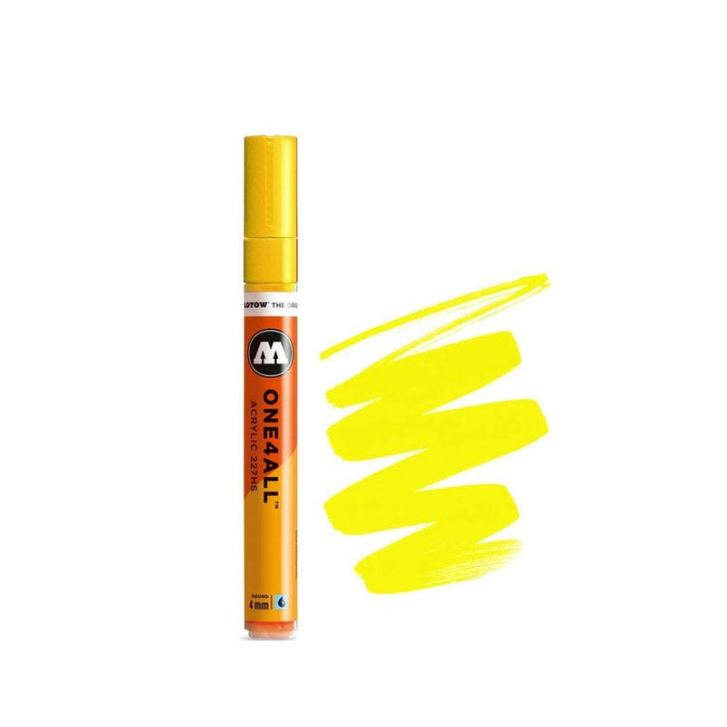 MOLOTOW ONE4ALL Acrylic Paint Marker, 4mm, Neon Yellow Fluorescent, 1 Each (227.229)