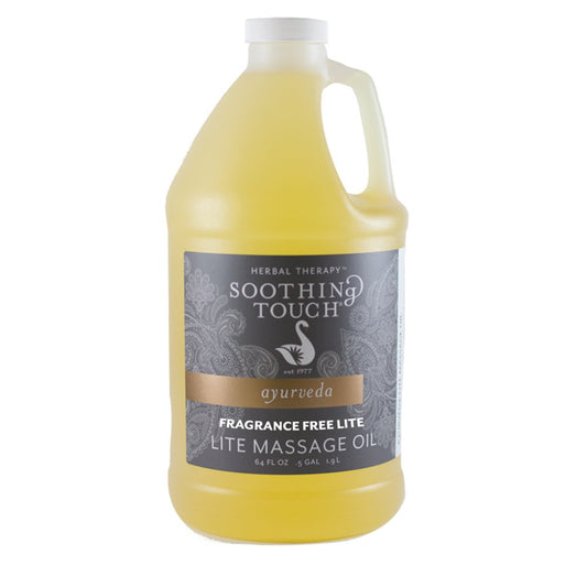 Soothing Touch, Fragrance Free Lite Massage Oil, 1/2 Gallon (64oz)