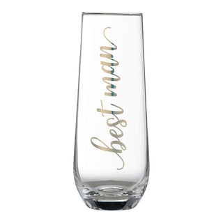 Blue Sky Clayworks Lillian Rose Gold Best Man Stemless Champagne Glass