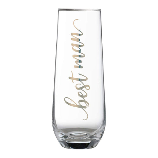 Blue Sky Clayworks Lillian Rose Gold Best Man Stemless Champagne Glass