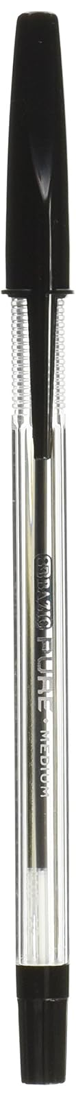 BAZIC Stick Pen, Black, 12 Per Pack