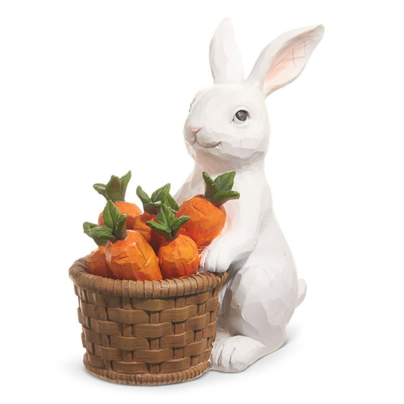 Raz Imports 2024 The Carrot Patch 7.5" Bunny with Basket of Carrots