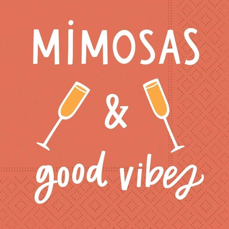 DESIGN DESIGN Mimosas And Good Vibes Beverage Napkin, Party Supplies