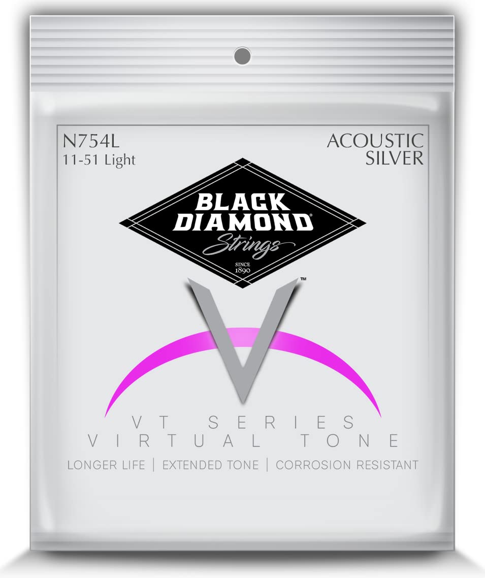 Black Diamond Strings® N754L Acoustic Silver Wound Light .011P.014P.025S.031S.040S.051S