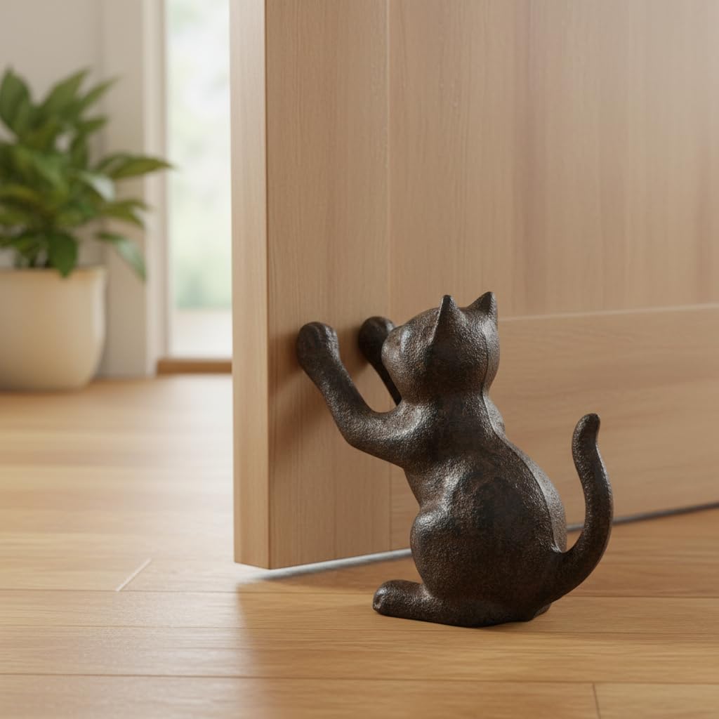 Comfy Hour Cast Iron Door Stopper - Cat