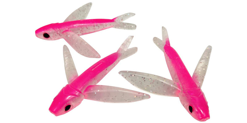 4 Inch Flying Fish Teaser Lures (3 Pack) (Pink)