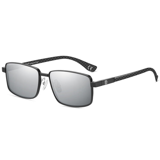 DUCO Sunglasses, Common, Black Frame Silver Lens