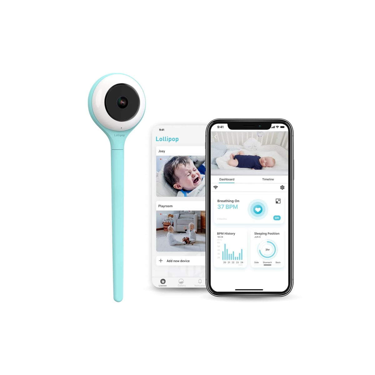 Lollipop Biometric Monitor, 10 Piece Set, Turquoise