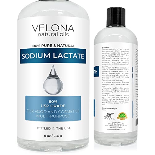 Sodium Lactate 60% - 8 oz | USP Grade Natural Preservative | for Soap Making & Lotions | Harder Bar of Soap, pH Regulator, Glycerin Substitute, Provides and Keep Moisture