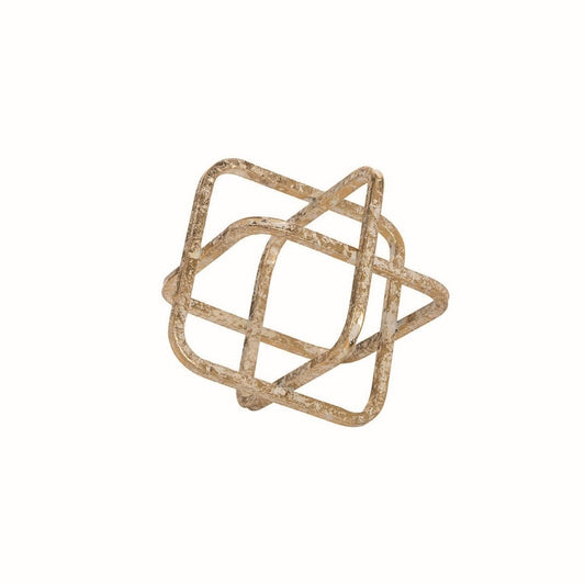 Foreside Metal Cube Sculpture Small