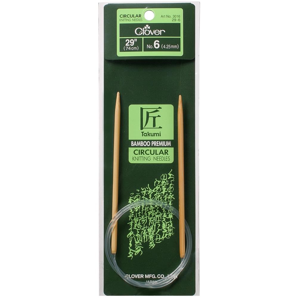 Clover 3016/29-06 Takumi Bamboo Circular 29-Inch Knitting Needles, Size 6