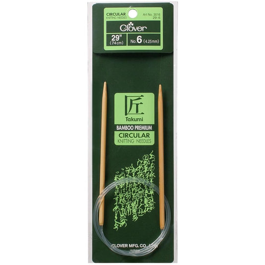 Clover 3016/29-06 Takumi Bamboo Circular 29-Inch Knitting Needles, Size 6