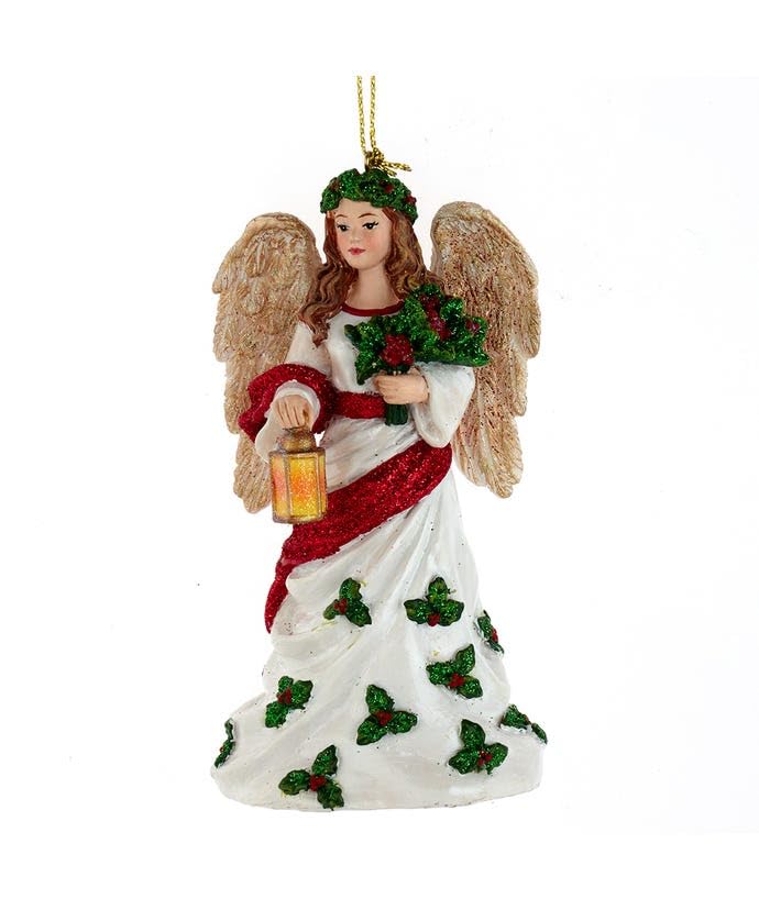 Holiday Formal Angel With Lantern Ornament