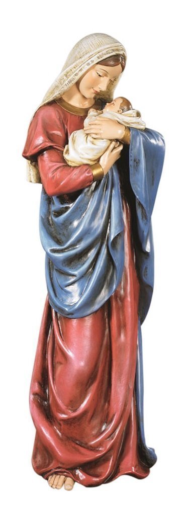 Christian Brands A Mother's Kiss Virgin Mary Infant Jesus Adoring Love 23" Church Statue Figure