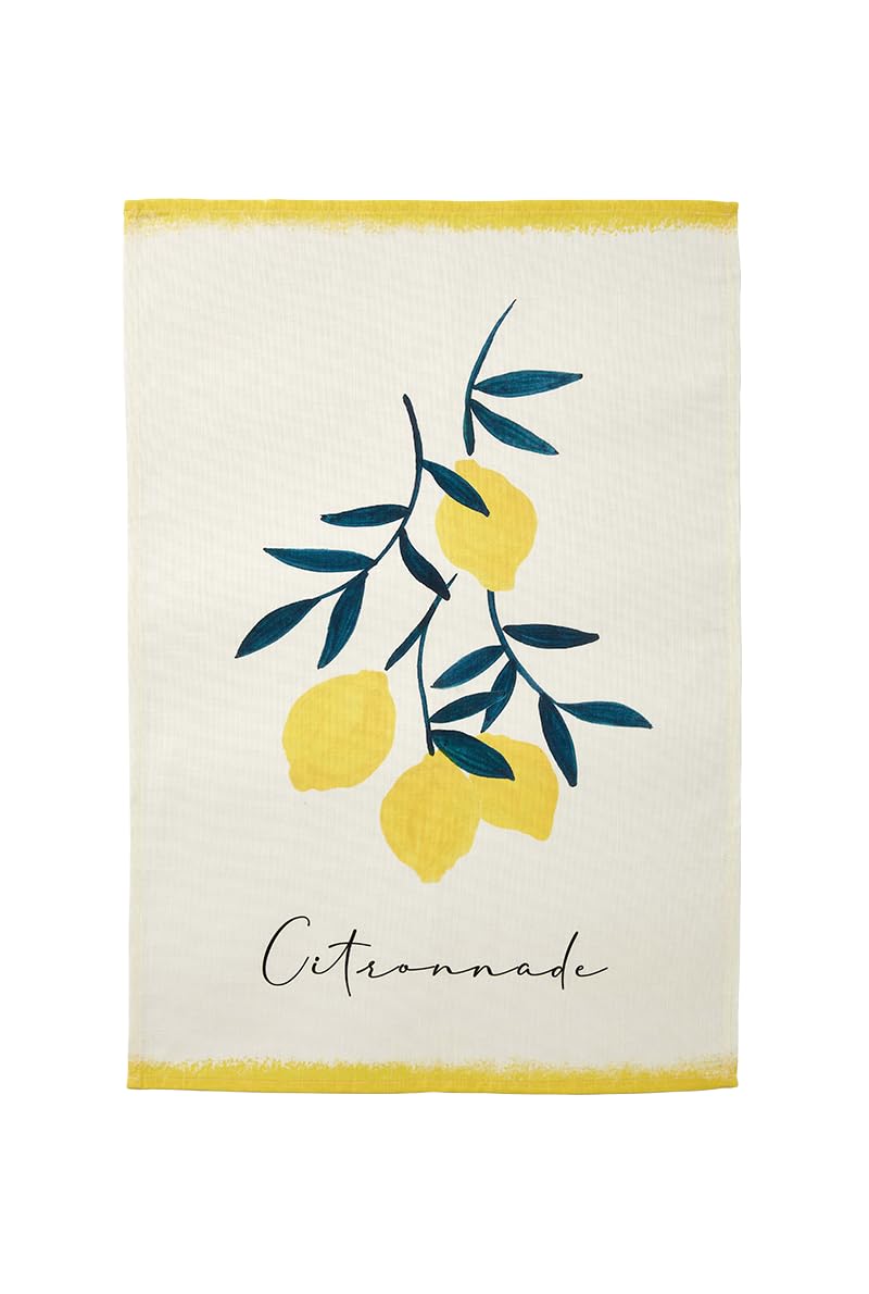 Coucke Lemon Printed Tea Towel 50 x 75 cm