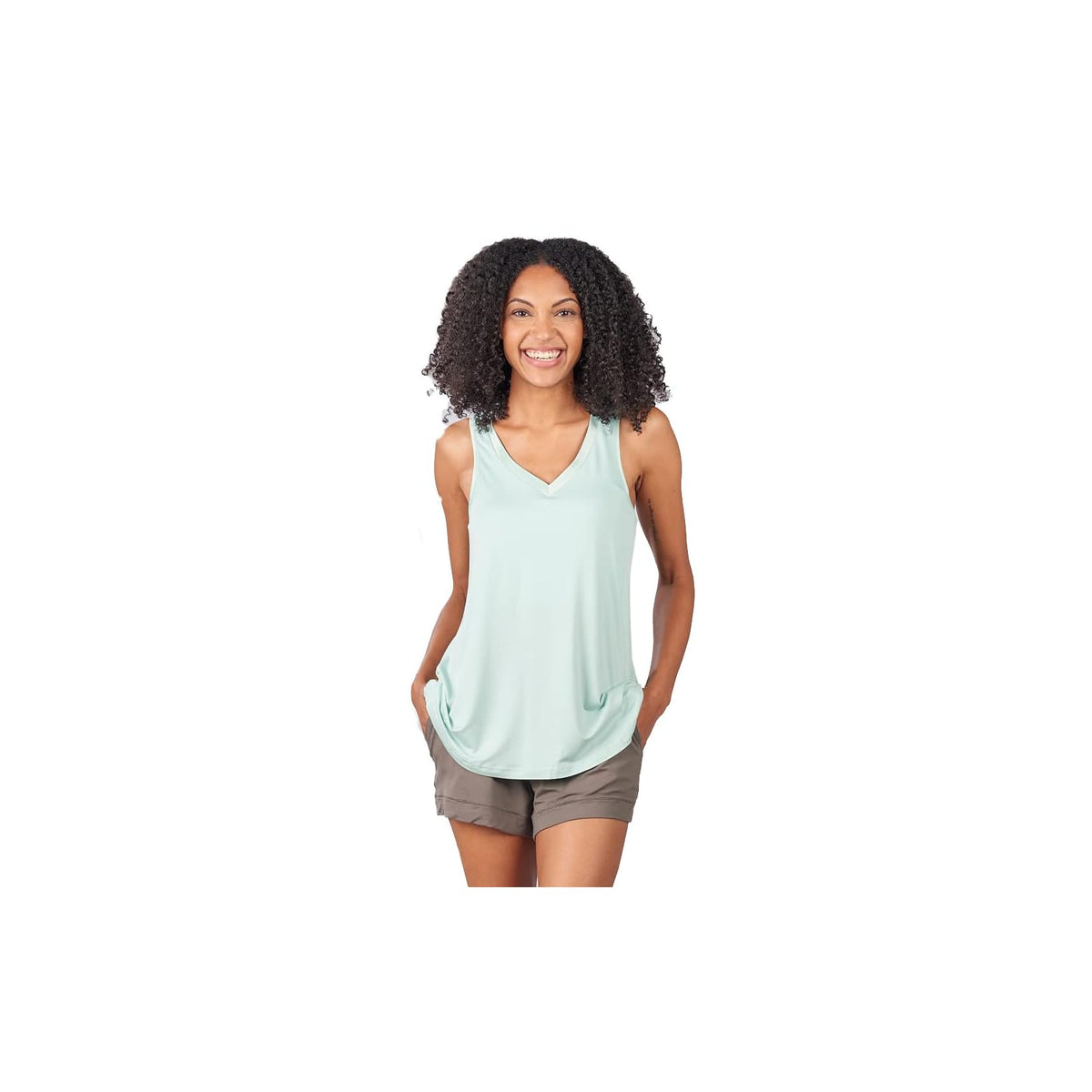 Faceplant Dreams Shirt, Aqua Mist,' Double V-neck Pajama Tank T