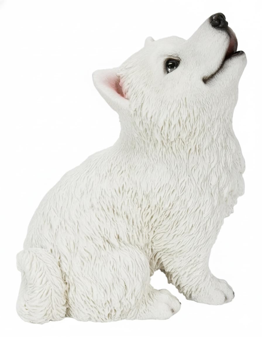 Hi Line Gift Ltd 87703-Q Howling American Eskimo Puppy Statue, 6.61-inches Height