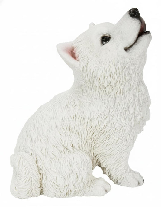 Hi Line Gift Ltd 87703-Q Howling American Eskimo Puppy Statue, 6.61-inches Height