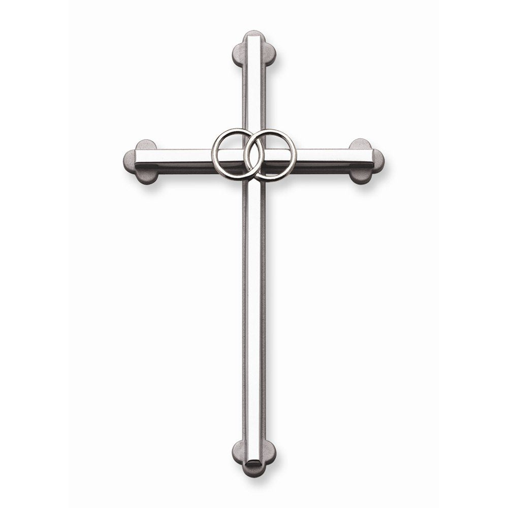 Cathedral Art NC303S Wedding Cross, 8-Inch, Silver