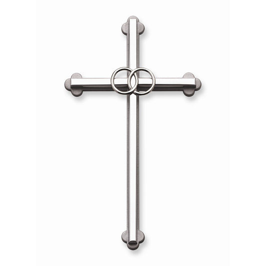 Cathedral Art NC303S Wedding Cross, 8-Inch, Silver