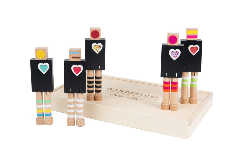 ONCE KIDS Wanderlust Wood + Felt Themed Robots Play Set
