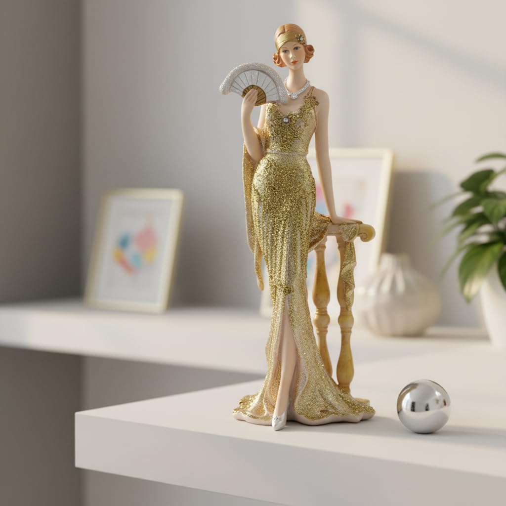 Comfy Hour 13 Inch Victorian Lady Figurine, Roaring 20s Decor