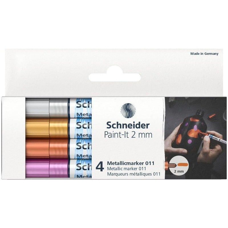 Schneider Paint-It 011 Metallic Marker 2mm Set 1-4 Assorted Colours