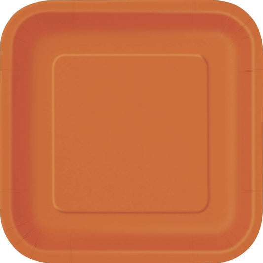 Unique Industries Party Tableware, 7", Orange