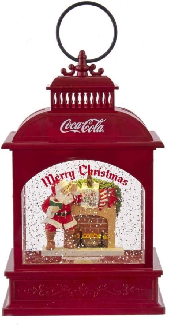Kurt Adler Coca-Cola Kurt S. Adler 9-Inch Battery-Operated LED Coke Santa Lantern Waterglobe, Multi