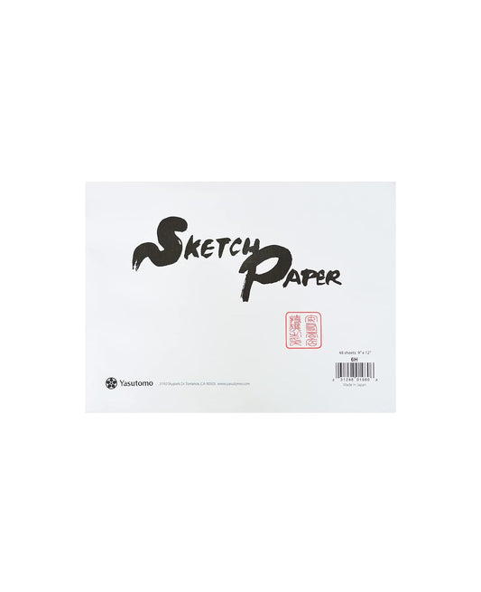 Yasutomo Hosho Paper Pad, 9 X 12 inches, 18 lb. 48 Sheets with Deckle Edges, Off-White (6H)