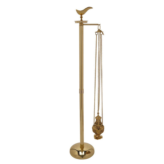 Sudbury Brass Round Base Censer Stand, 51 Inch