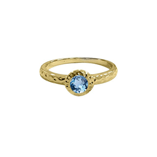 Maya J Figurine, Size 5, Yellow Gold (Aquamarine)