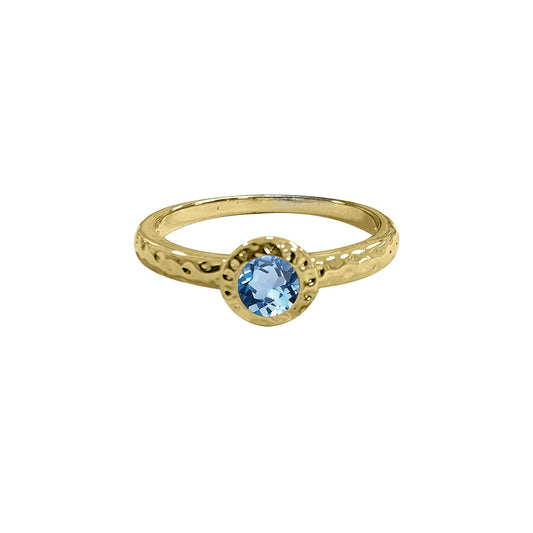 Maya J Figurine, Size 5, Yellow Gold (Aquamarine)
