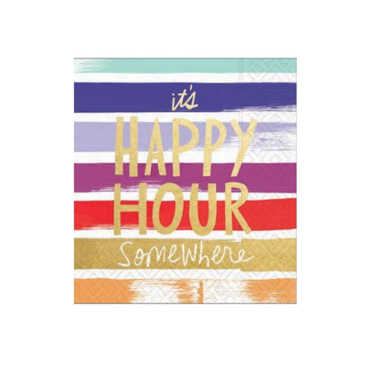 Design Design 624-09025 Paint Studio-Happy Hour Beverage Napkin, Multicolor