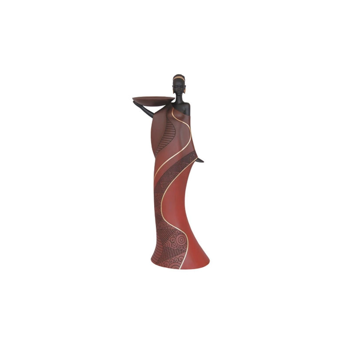 Ebony Treasures Candle Holder, Red
