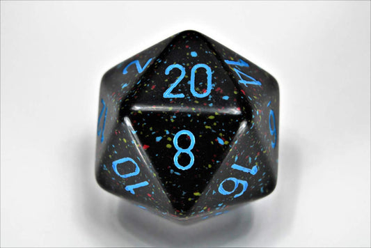 Chessex 34mm Single Speckled Blue Stars D20 Die, 20 Sides, Polyhedral Die, Table Game Accessories, Role Play, Dungeons and Dragons(D&D)