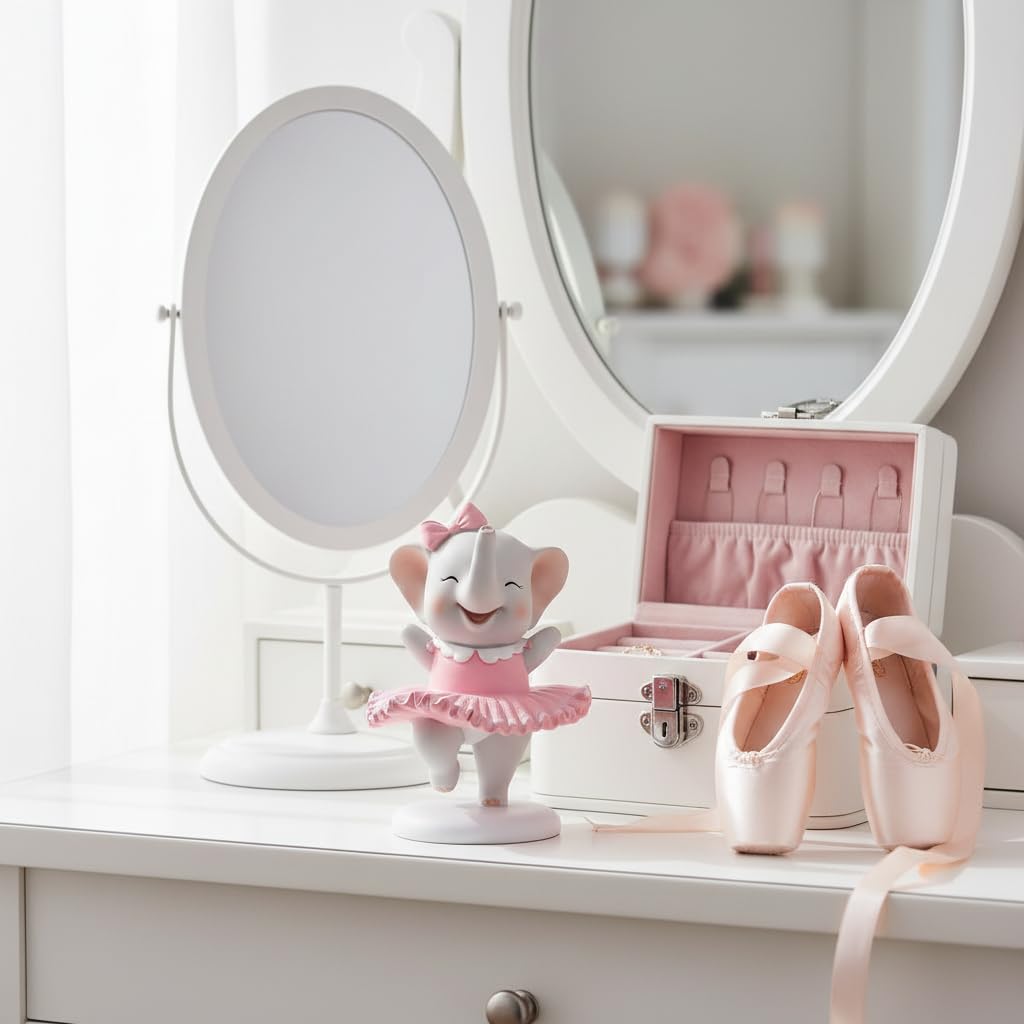 Comfy Hour 4.5 Inch Elephant Cake Topper, Ballerina Figurine