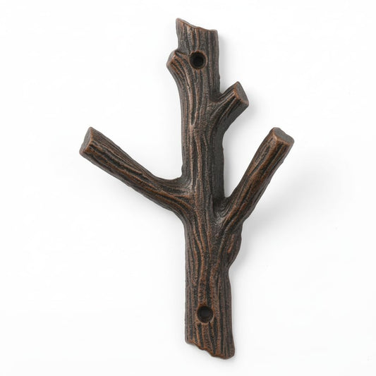 Comfy Hour Cast Iron Double Coat Hooks Wall Hanger - Branch
