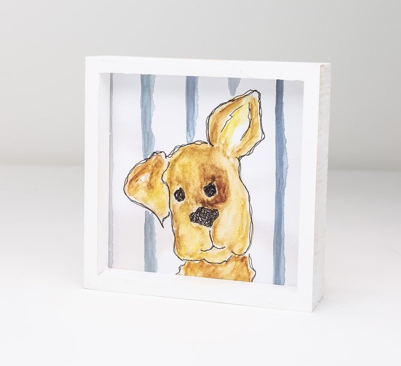 TradeCie Block Sign with Puppy, 6-inches, Decorative Signs