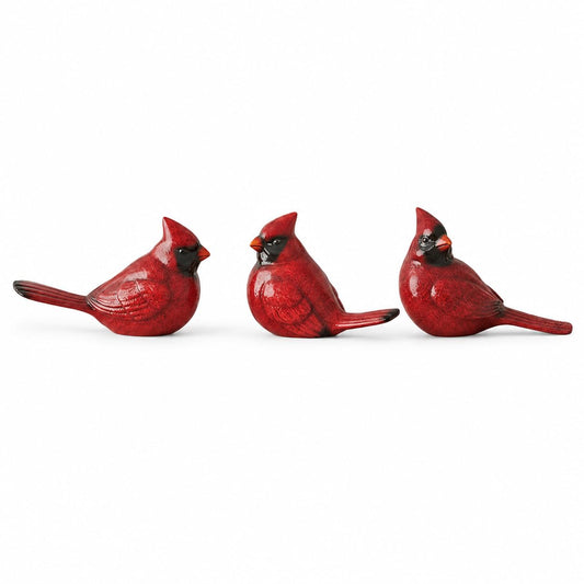 Comfy Hour Winter Holiday Home Collection Standing Cardinals Figurine Set of 3, Ideal Christmas Decoration, Polyresin