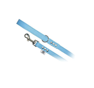 Buddy Belts All Pebble Grain Leather Leash Blue - Premium Edition (1/2" x 4')