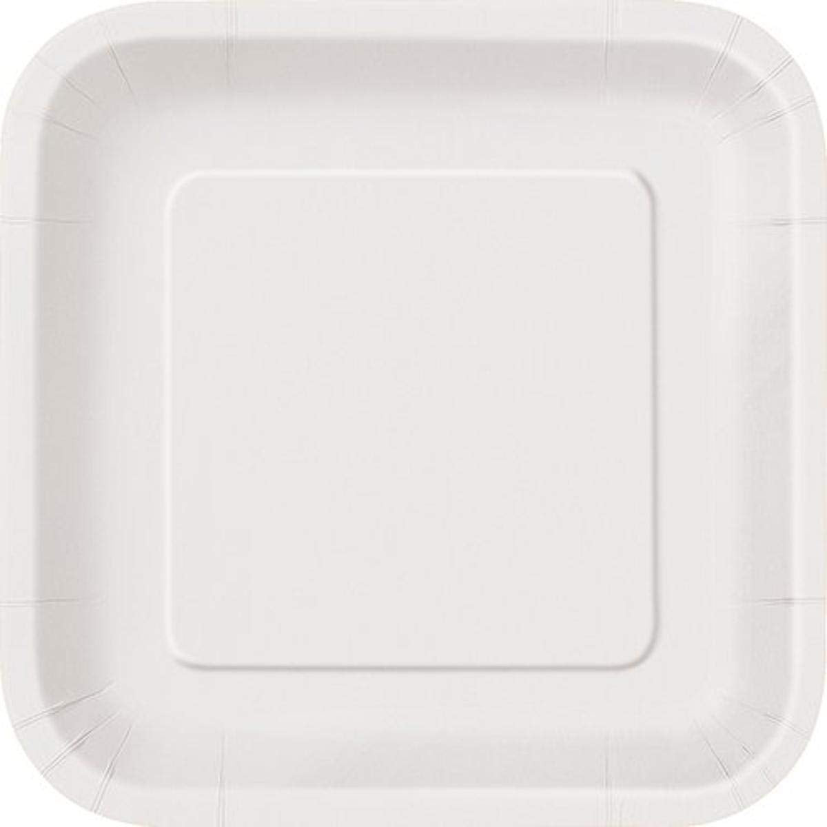 Unique Industries Party Tableware, 7" x 7", White
