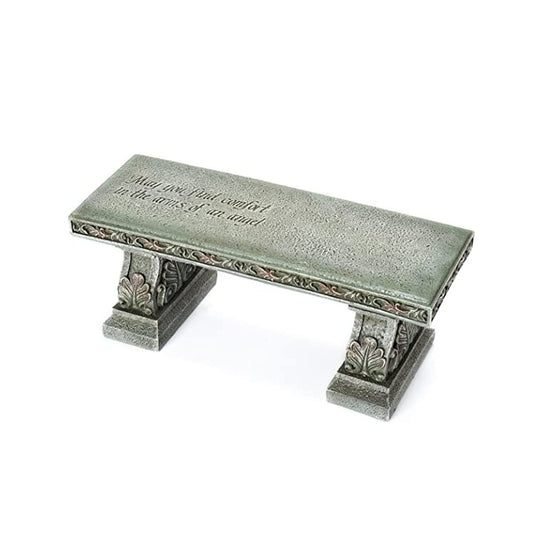 Roman Memorial Bench with Verse Inscribed on Top 15.25-Inch