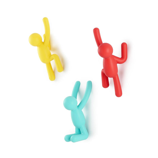 Umbra Buddy Wall Hooks ‚Äì Decorative Wall Mounted Coat Hooks for Hanging Coats, Scarves, Bags, Purses, Backpacks, Towels and More, Set of 3, Bright Multicolored