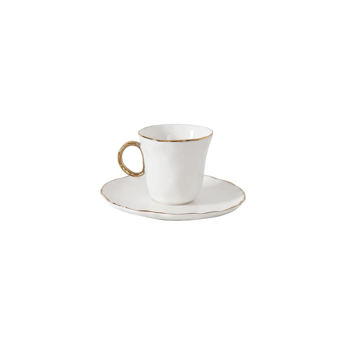 Pampa Bay Dishware Place Setting, 5 × 5 × 2 in, White and Gold